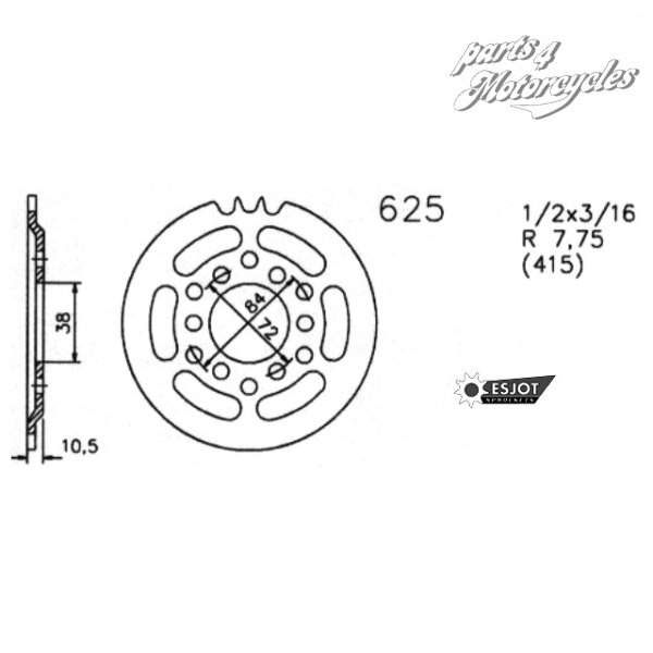 Kettenrad ESJOT 40 Zähne 625