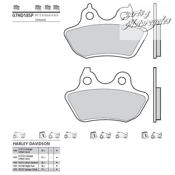 BREMBO Bremsbelag 07HD18 hinten