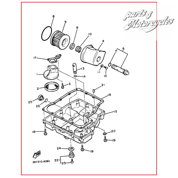 Yamaha FJ DECKEL, OLFILTERELEMENT