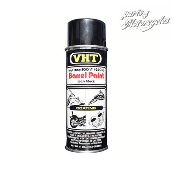 VHT Motorlack Schwarz- Glänzend (speziell für Motorrad)