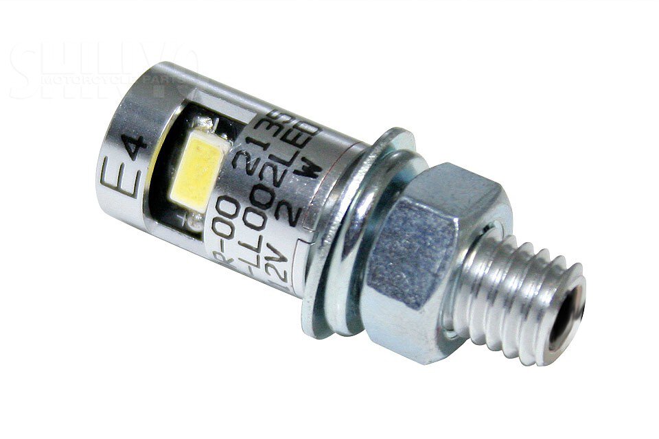 NEU Universal LED-Nummernschildbeleuchtung E-geprüft rund verchromt D 12 mm