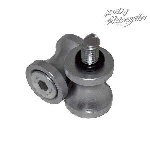 Bobbins, Alu, silber, M6 x 1.0 mm, Paar