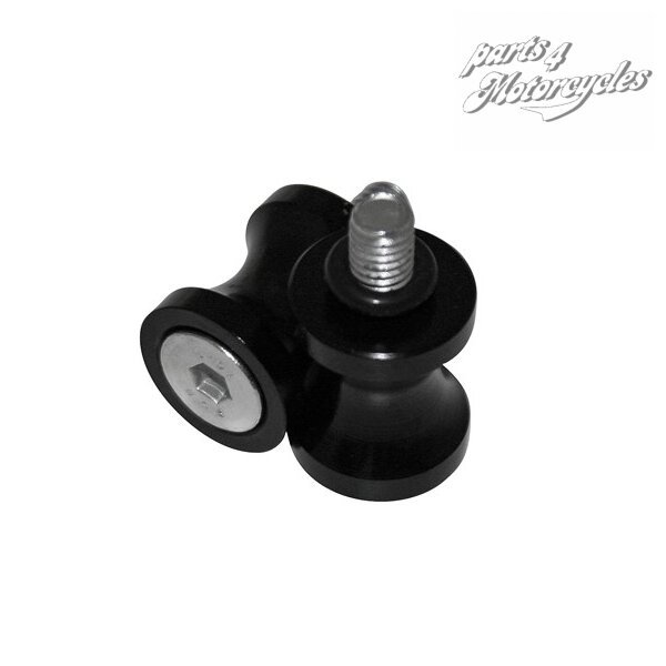 Bobbins, Alu, schwarz, M6 x 1.0 mm, Paar