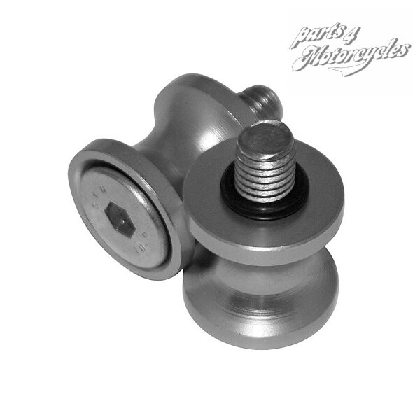Bobbins, Alu, silber, M8 x 1.25 mm, Paar